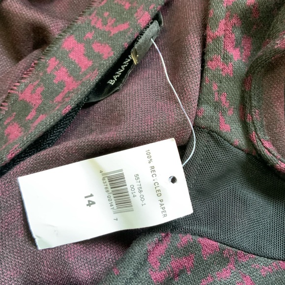 Banana Republic Factory Sleeveless knit Dress Burgundy and Black size 14 NWT - Picture 8 of 9